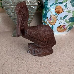 Wooden Pelican Figurine
